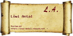 Löwi Antal névjegykártya